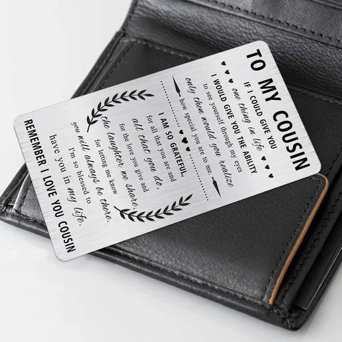 Vista 4 de Alotozo Regalos para primos agradecidos, tarjetas grabadas para mi primo, regalo de Navidad para primos