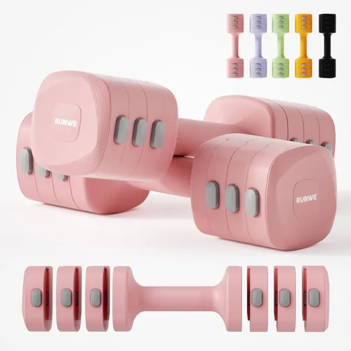 Vista 13 de Lightweight Adjustable Dumbbell Kettlebell Set - 4 in 1 Free Weight Set with Kettlebell Grip Converter, Each 2.2 3.3 4.4 5.5lb Quick Change