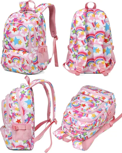 Vista 8 de Mochila infantil para niñas y niños, bolsas de escuela primaria para jardín de infantes, mochilas impermeables para viajes de regreso a clases