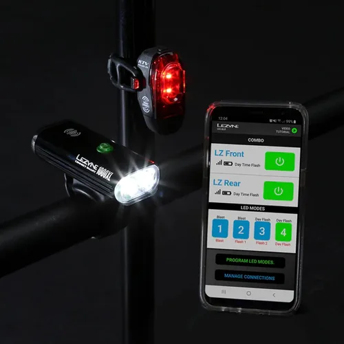 Vista 8 de LEZYNE Connect Smart 1000XL y KTV Drive Pro - Combo de luz de ciclismo inteligente Faro de aluminio CNC de 1000 lúmenes y kit de luz trasera gran