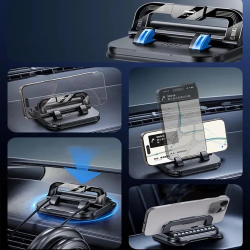 Vista 6 de Soporte de Teléfono para Automóvil Nuevo 2026 Rotación de 360 Grados Adecuado para Navegación del Automóvil en Tablero de Instrumentos del Coche