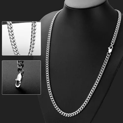 Vista 6 de MIMITLTY Miami Cuban Chain Necklace for MenBoys,316L Stainless Steel 46MM Width 18202224 Inch Length Fashion Lobster Clasp HipHop Jewelry