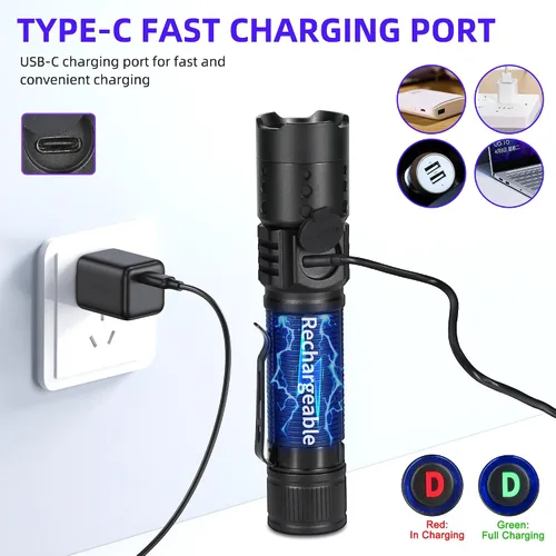 Vista 3 de Linterna UV 365nm Luz negra con espejo negro