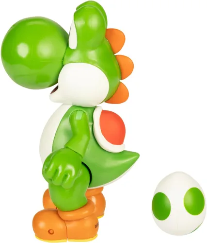 Vista 3 de Super Mario Figuras de acción de 4" Yoshi verde con huevo