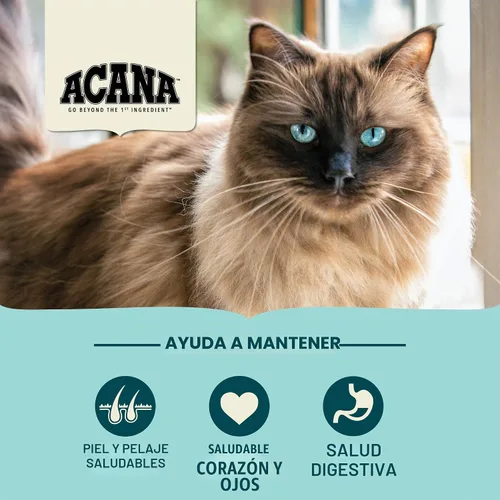 Vista 3 de ACANA Dry Cat Food Bountiful Catch Salmon Catfish and Herring 4lb Bag Alto contenido en proteínas, incluye probióticos, ácidos grasos omega-3