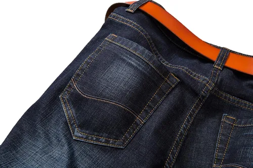 Vista 4 de FASHINTY Jeans rectos de estilo casual para hombre