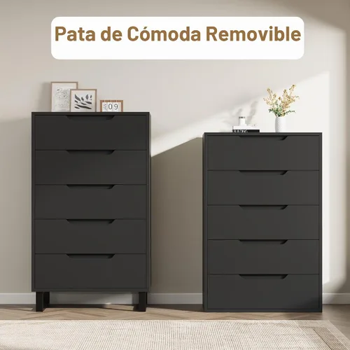 Vista 4 de Garvee 5 cómodas para dormitorio, cajón vertical de 50.5 pulgadas con almacenamiento