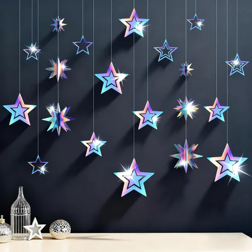 Vista 17 de BTSD-home 6pc Iridescent Party Decorations Hanging Decor Iridiscente 1