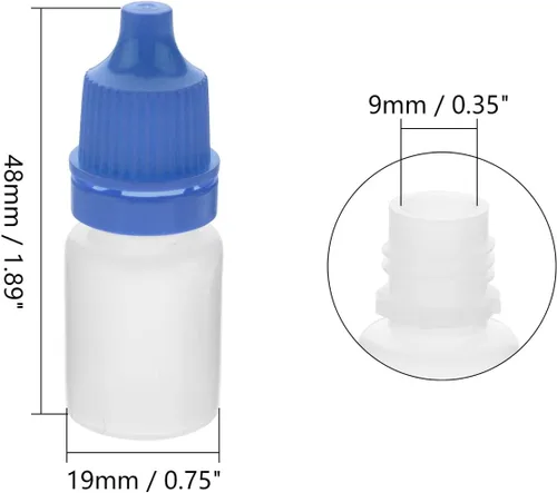 Vista 2 de Othmro 50 botellas de plástico de polietileno de 0.2 onzas, botellas de plástico de polietileno de 0.2 onzas, botellas de gotero de ojos