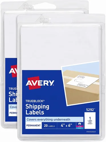 Vista 7 de Avery Etiquetas de envío imprimibles, 4 "x 6", blancas, 20 etiquetas de dirección en blanco (05292)