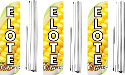 Vista 5 de Elote Asado King Size Swooper - Letrero de bandera