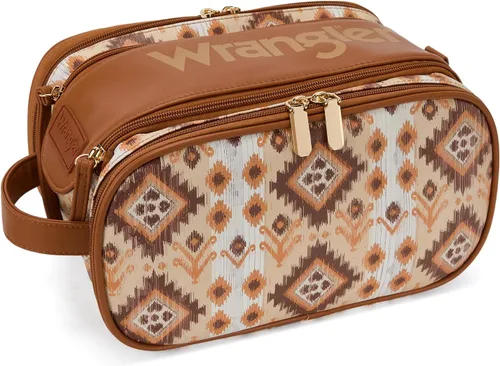 Vista 14 de Wrangler - Neceser de viaje grande para maquillaje, bolsa de cosméticos Vaca café