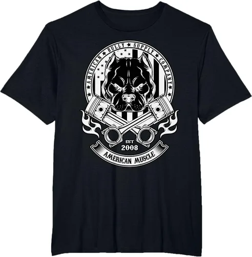 Vista 29 de American Muscle - Camiseta de cabeza dura Pit Bull American Bully, Negro, S