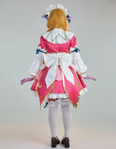 Vista 4 de Miccostumes Vestido de sirvienta verde para mujer, disfraz de cosplay
