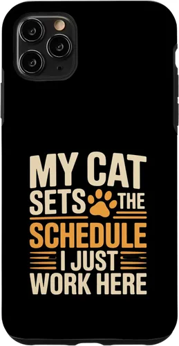 Vista 12 de My Cat Sets The Schedule Cat Humor Case for iPhone 17