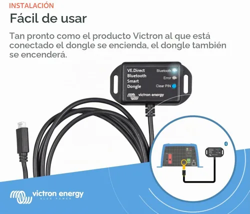 Vista 3 de Victron Energy VE.Direct Smart Dongle (Bluetooth) - Monitoreo inalámbrico para BMV y MPPT - Compatible con iOS y Android a través de la aplicación