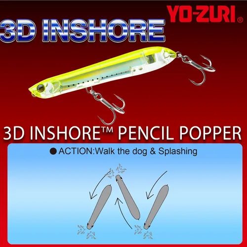 Vista 4 de Yo-Zuri 3D Inshore Pencil Popper, Floating