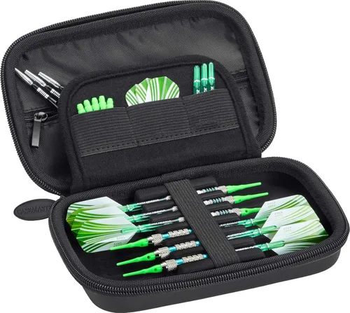 Vista 18 de Casemaster Sentinel - Estuche para dardos con 6 puntas de acero o punta suave, totalmente montado, funda rígida de EVA con espuma, resistente al