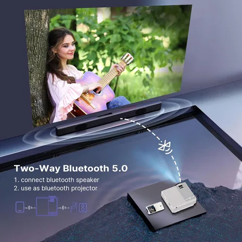 Vista 6 de Proyector WiFi 5G con sistema operativo Android, proyector nativo 1080P HD de 12000L, proyector de teléfono para iOS y Android, compatible con bolsa