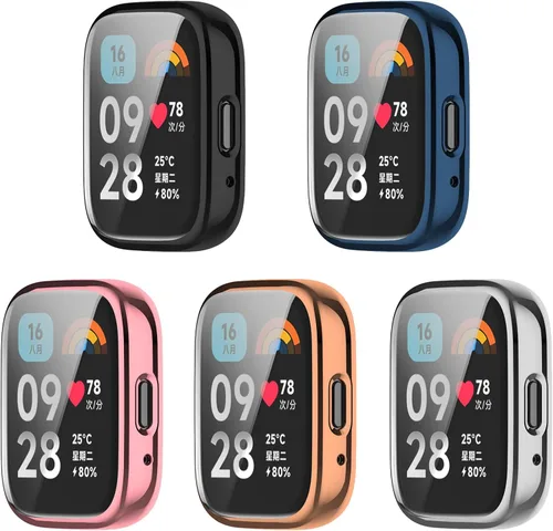 Vista 10 de Funda protectora de pantalla compatible con Xiaomi Redmi Watch 3 Lite, funda de TPU suave y ultradelgada, protector de pantalla para Xiaomi Redmi