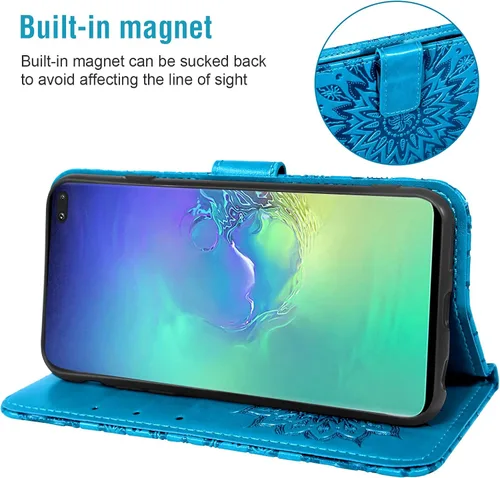 Vista 4 de Asuwish Funda de teléfono para Samsung Galaxy S10 Plus con protector de pantalla de vidrio templado, funda delgada de cuero, soporte para tarjetas