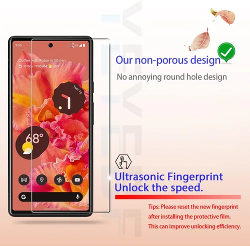Vista 4 de Protector de pantalla para Google Pixel 6 5G + protectores de lente de cámara, [2+2 unidades] Protector de pantalla de vidrio templado de cobertura