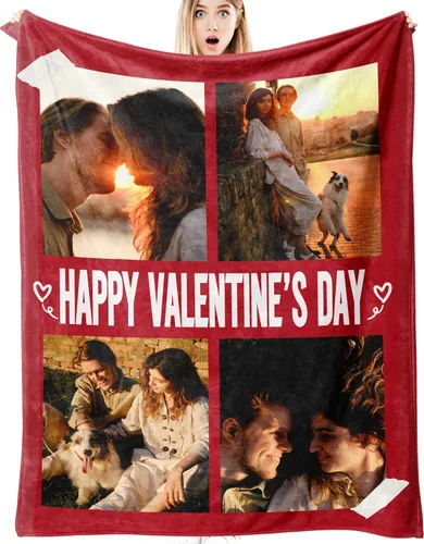 Vista 33 de D-Story Manta personalizada con fotos con cualquier texto - Mantas con imágenes personalizadas para Navidad, cumpleaños, regalos para parejas