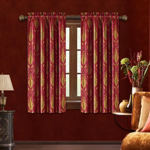 Vista 11 de Loom and Mill - Cortinas de lujo de jacquard para dormitorio, cortinas de damasco beige de 2 paneles con alzapaños, elegante cortina de ventana