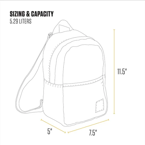 Vista 4 de Carhartt Mini mochila clásica, duradera, resistente al agua con correas de hombro ajustables, Carhartt Brown