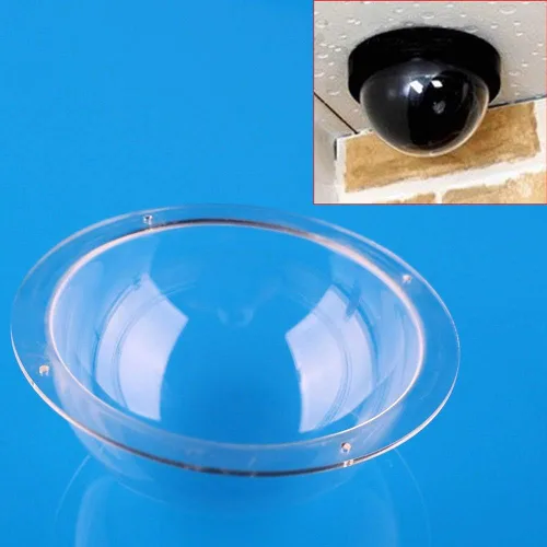 Vista 3 de Trolleyshop Diámetro 3.94 pulgadas/100MM con 4 agujeros Brida de cúpula de acrílico transparente Hemisferio de plástico transparente
