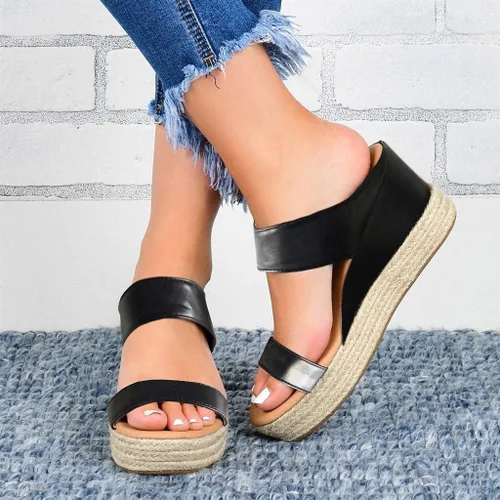 Vista 3 de NOLDARES Sandalias para mujer, alpargatas con soporte de arco de pajilla, sandalias de cuña de moda casuales