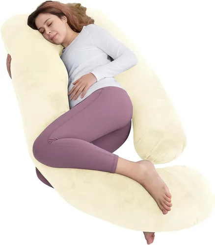 Vista 10 de Almohadas de embarazo de 60 pulgadas para dormir, almohada corporal extra grande en forma de U, almohada de embarazo, almohada de maternidad