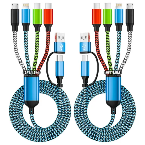 Vista 19 de Cable divisor USB C multi carga para múltiples dispositivos, cable de carga rápido 4 en 1, cable de carga de teléfono USB C trenzado con 4