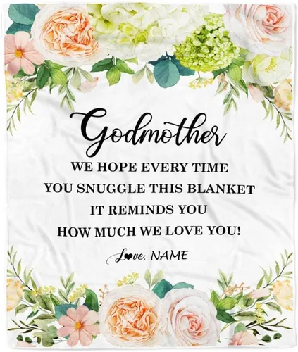 Vista 22 de Manta personalizada con texto en inglés «To My Godmother from Goddaughter Godson Thank You for Being My Godmother», para Día de la Madre
