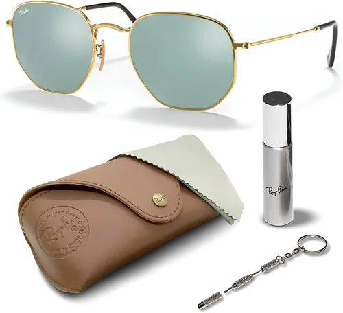 Vista 13 de Ray-Ban RB3548N Lentes planas hexagonales, gafas de sol cuadradas y redondas con kit oficial de gafas