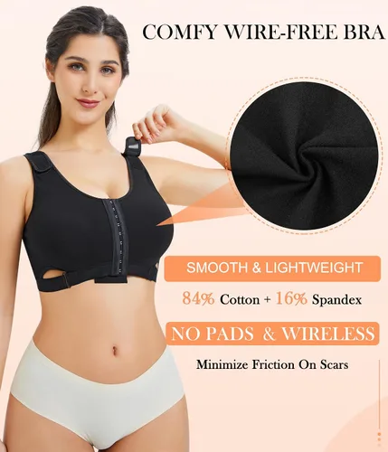 Vista 2 de CYDREAM Sujetador de compresión para uso diario con cierre frontal inalámbrico para mujer, con tirantes ajustables