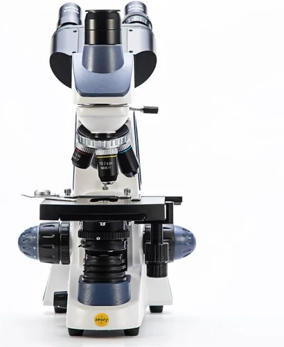 Vista 2 de SWIFT Microscopio trinocular compuesto, microscopio mecánico de etapa 40X-2500X para adultos con cámara de 10MP y diapositivas, software compatible