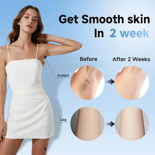 Vista 6 de Depilación láser IPL indolora para mujeres y hombres, tecnología de enfriamiento de hielo de zafiro de 39 °F, dispositivo de depilación láser