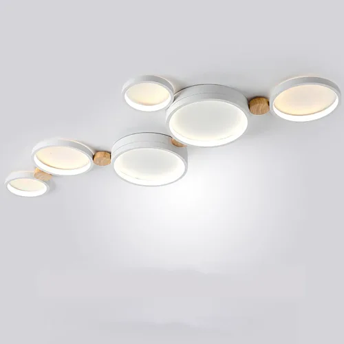 Vista 10 de Lámpara de techo LED de 3 luces, 22 pulgadas, moderna lámpara de techo empotrada de madera de 20 W regulable para sala de estar, dormitorio, cocina