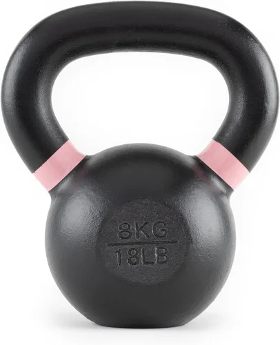 Vista 8 de Rage Fitness Single Cast Iron Kettlebell Powder Coated - Wide Handle Weights for Core & Glute Workouts; Swings, Squats, Deadlifts; Strength