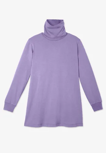 Vista 3 de Camisa algodón, cuello de tortuga, talla grande, Perfecta, para mujer.