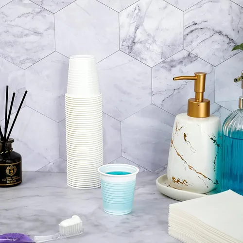 Vista 5 de Lilymicky Paquete de 500 vasos de plástico desechables de 3 onzas, vasos de baño de plástico de 3 onzas, pequeños chupitos de fiesta de gelatina