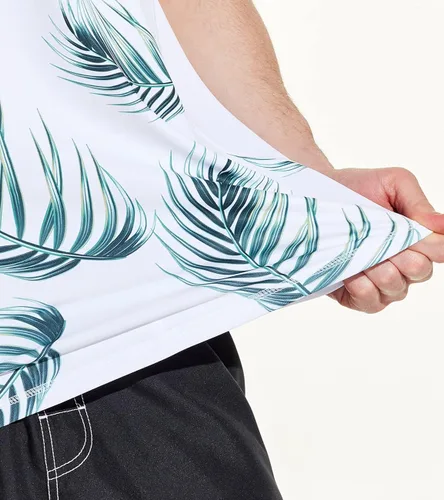 Vista 6 de TSLA Camisetas de protección para de natación para hombre. Camiseta FPU 50+, de manga corta, ajuste holgado. Camisetas Dry-Fit frescas contra