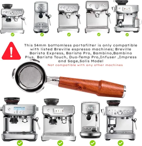 Vista 2 de Breville - Juego de accesorios para máquina de café espresso Breville de 2.126 in, kit de herramientas imprescindibles/portafiltro sin fondo