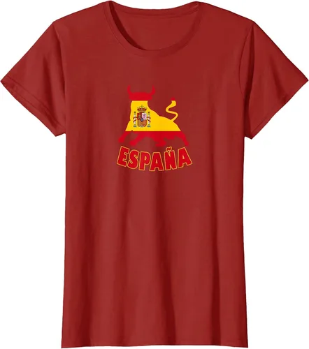 Vista 48 de Spain Espana with Bull and National Flag/Present T-Shirt Asphalt Grey