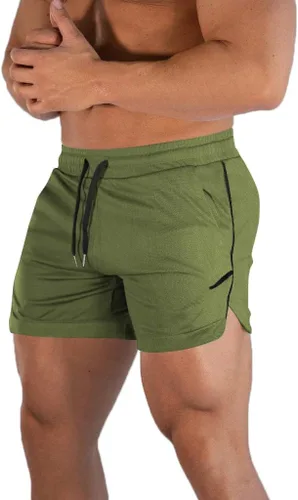 Vista 14 de FLYFIREFLY Pantalones cortos de entrenamiento de gimnasio para hombre, ligeros, atléticos, pantalones cortos para entrenamiento de culturismo
