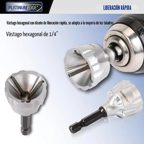 Vista 7 de PLATINUMEDGE Herramienta de desbarbado de chaflán externo, hoja de carburo YG8, broca de desbarbado, herramienta de eliminación de rebabas, vástago