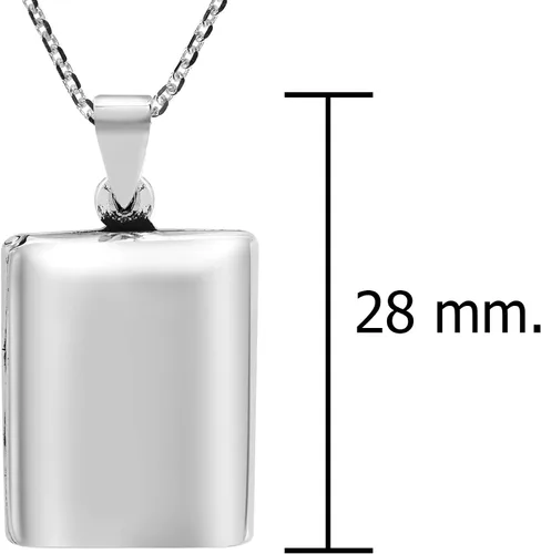 Vista 3 de AeraVida Collar con medallón de plata de ley 925 pulido rectangular