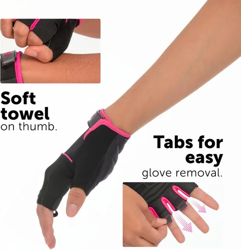 Vista 3 de GW Bicycles - Guantes de ciclismo Guantes de bicicleta de medio dedo para hombres y mujeres con cuero sintético en la palma