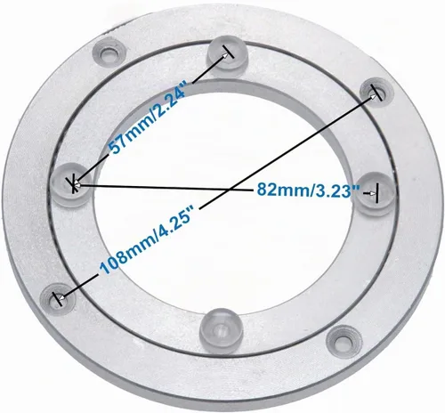 Vista 4 de Placa giratoria de aluminio resistente Lazy Susan con rodamiento giratorio para mesa de comedor (4 pulgadas)